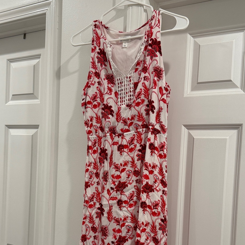 Market & Spruce Red and White Floral Dress